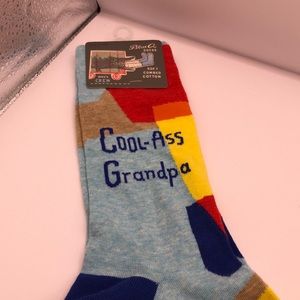 Cool Ass Grandpa mens socks, multi colored by Blue Q socks, shoe size 7-12